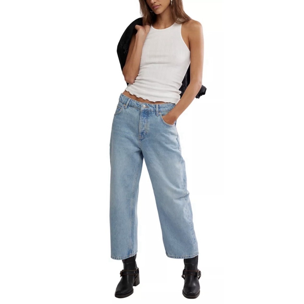 We The Free Deep Trance Dropped Boyfriend Jeans Size 24 Button Fly